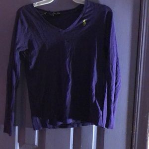 Purple long sleeve polo shirt